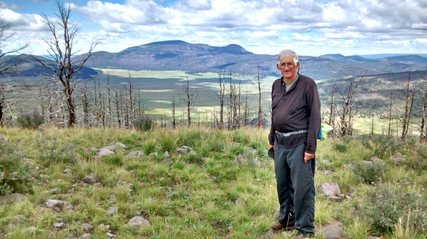 View towards the Valles Caldera, showing some of the burned areas in the background.