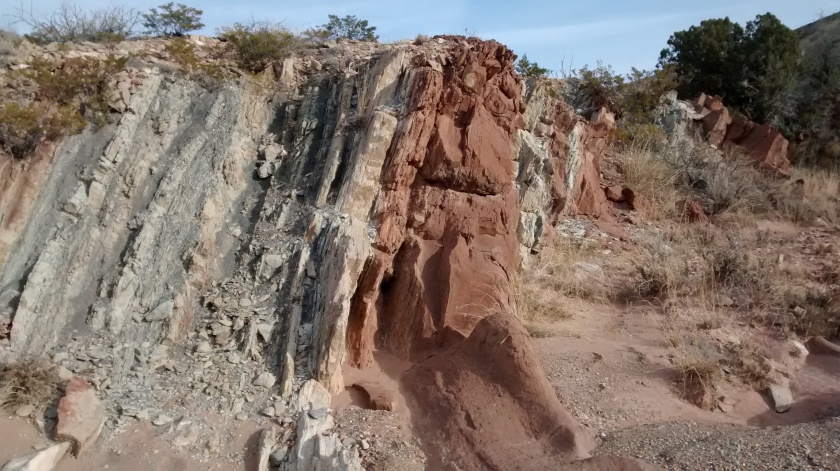 Erosion exposes rock layers.